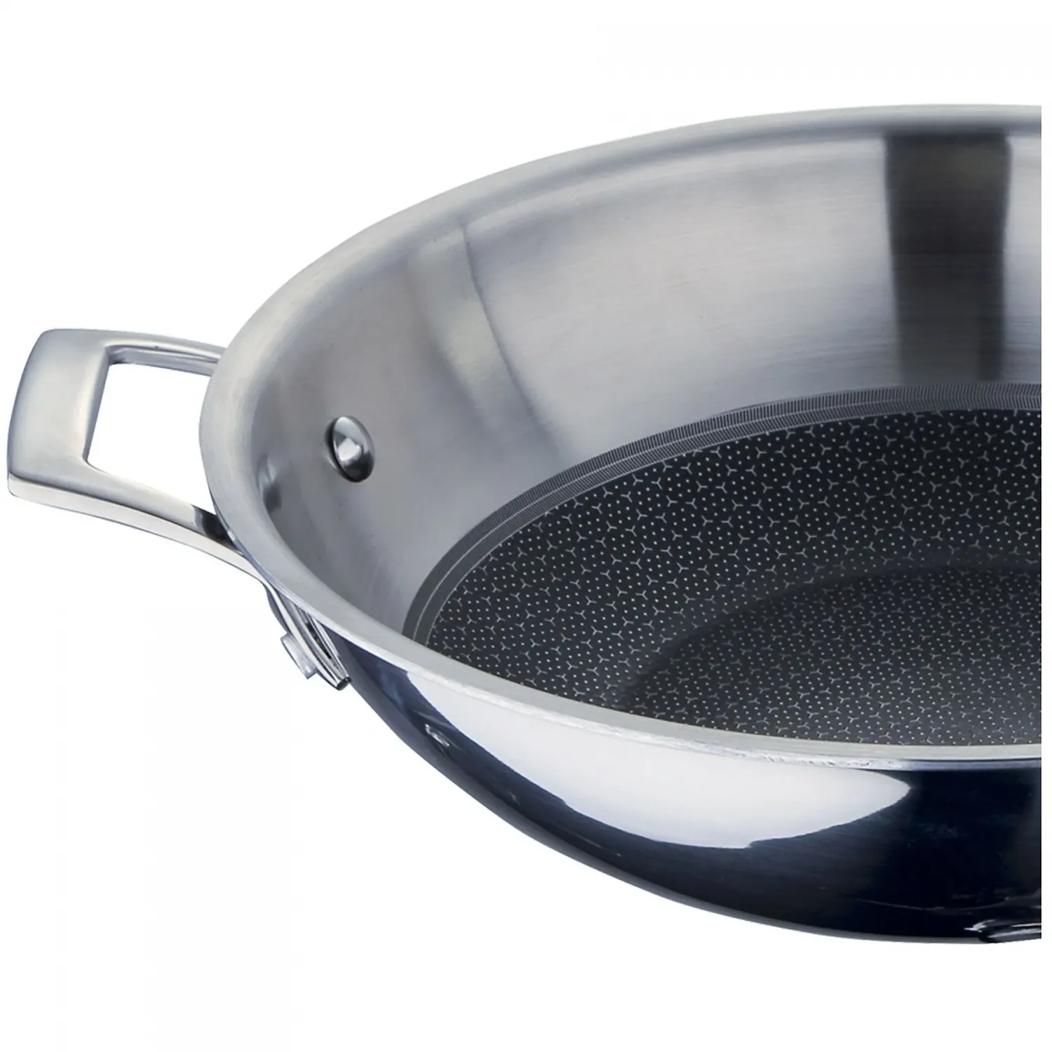 MasterPro Hi-Tech3 Wok Από Ανοξείδωτο Ατσάλι Με Αντικολλητική Επίστρωση 28cm