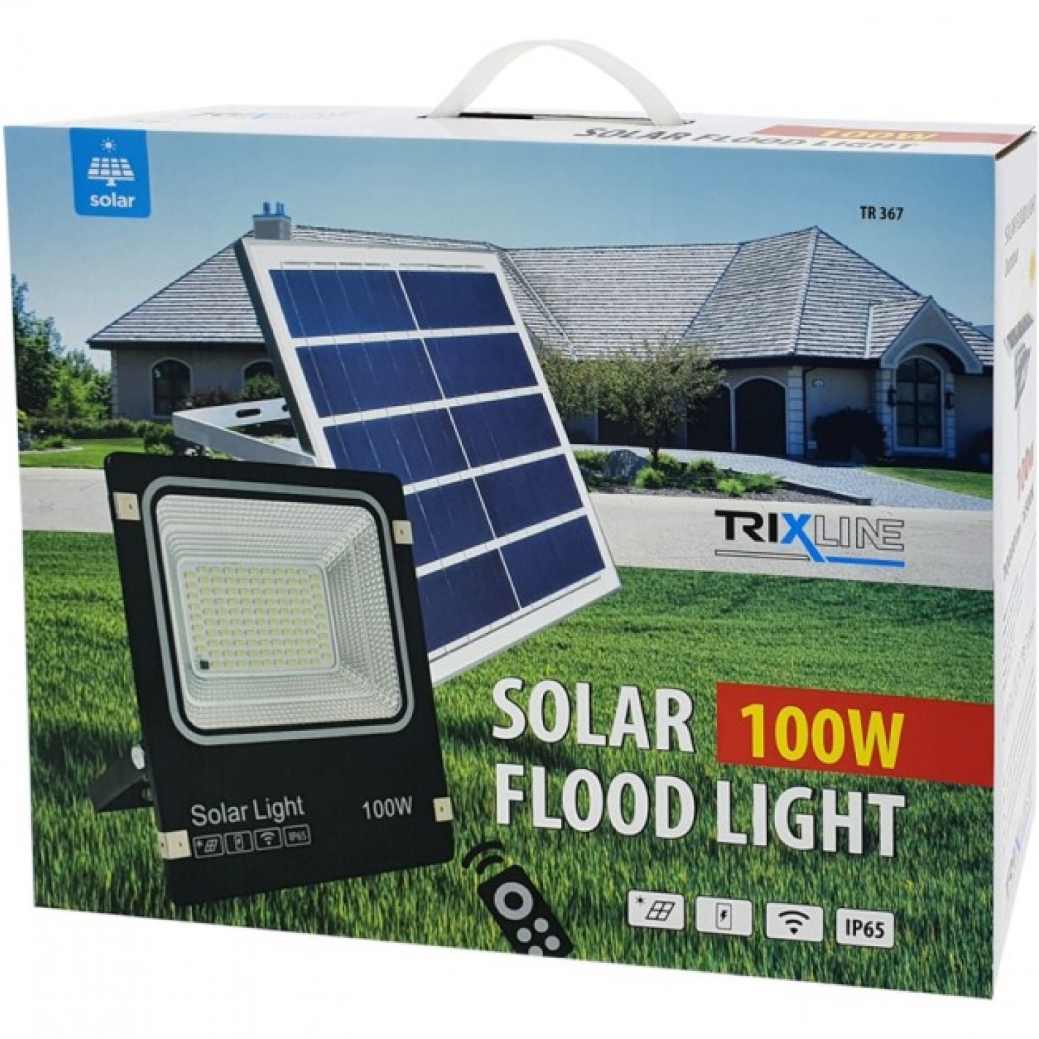 Αδιάβροχος Ηλιακός Προβολέας 100W Με Πάνελ IP65