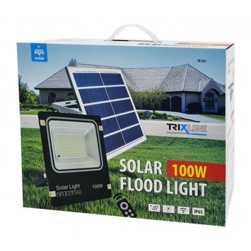 Αδιάβροχος Ηλιακός Προβολέας 100W Με Πάνελ IP65