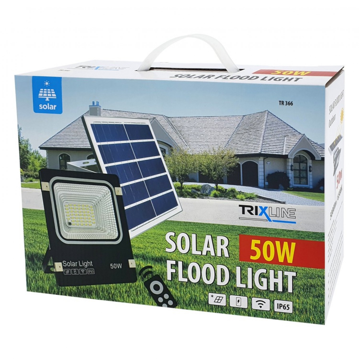 Αδιάβροχος Ηλιακός Προβολέας 50W Με Πάνελ IP65